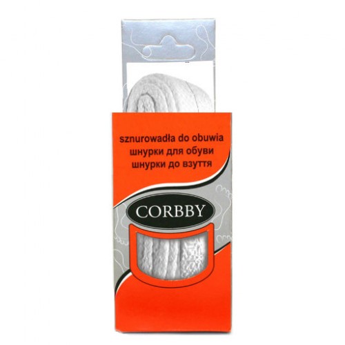 Шнурки для обуви 150см. плоские (024 - белые) CORBBY арт.corb5508c